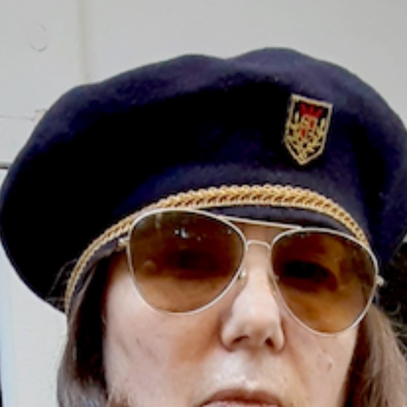 Nautical Beret Hand Designed Dark Blue - Picture 2 of 5